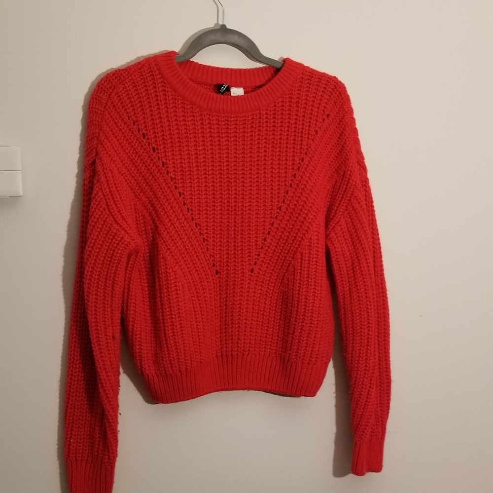 Red crop sweater